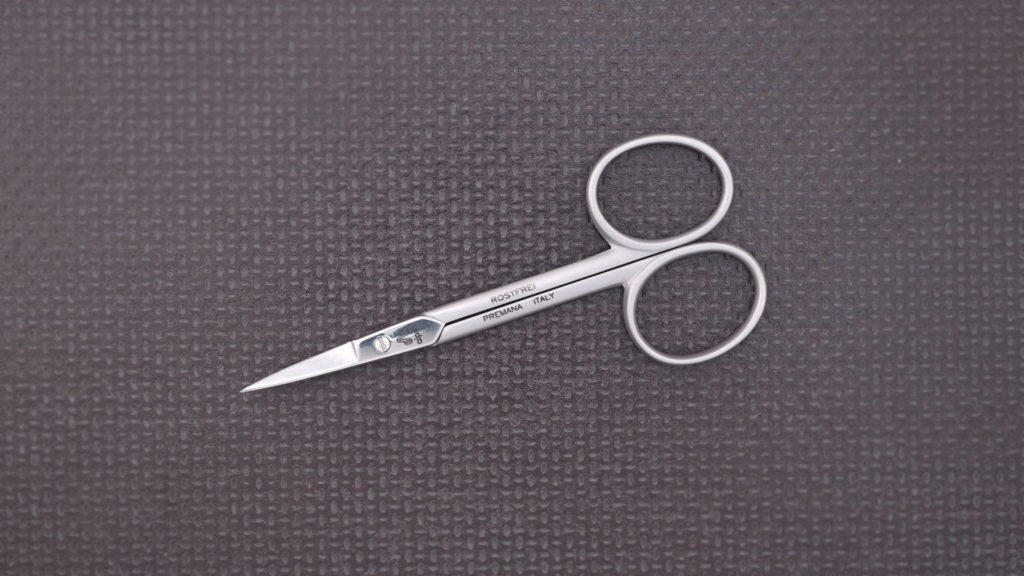Hautschere rund poliert inox