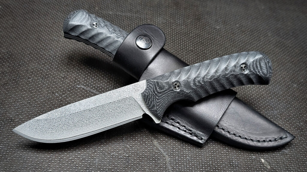 MK10 | laminierter Damast - Micarta black