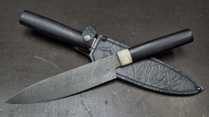 Kochmesser Damast | Ebenholz/Knochen