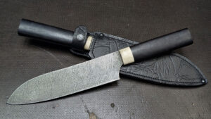 Santoku Damast | Ebenholz/Knochen